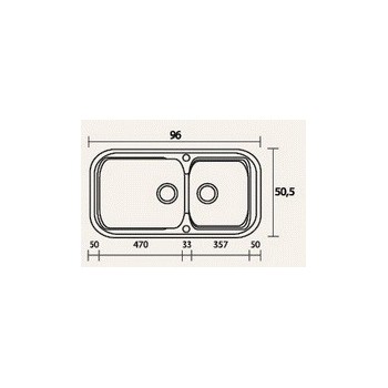 Sanitec Classic 305 Metallic Silver Νεροχύτης