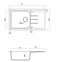 Sanitec Granite 812 Pietra Νεροχύτης 60 1B 1D