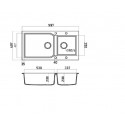 Sanitec Granite 803 Sabbia Νεροχύτης 98 2B