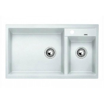 Blanco Metra 9 White SILGRANIT™ PuraDur™ Γρανιτένιος Νεροχύτης Ένθετος με 2 Γούρνες 86x50cm