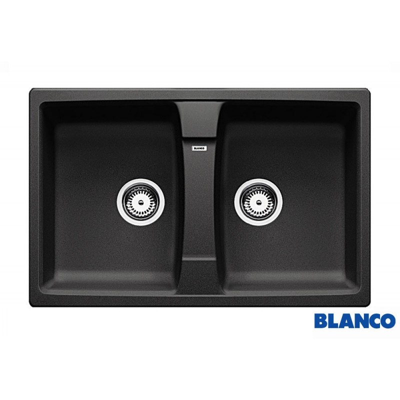 Blanco Lexa 8 Anthracite SILGRANIT™ PuraDur™ Γρανιτένιος Νεροχύτης Ένθετος με 2 Γούρνες 78x50cm