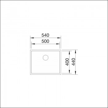 Blanco Zerox 500-U Durinox Ματ Λείος Νεροχύτης Υποκαθήμενος με 1 Γούρνα 54x44 cm