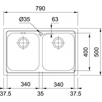 Franke Logica LLX 620 Inox Λείος Ανοξείδωτος Νεροχύτης