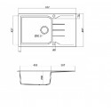 Sanitec Granite 814 Bianco Νεροχύτης 86 1B 1D