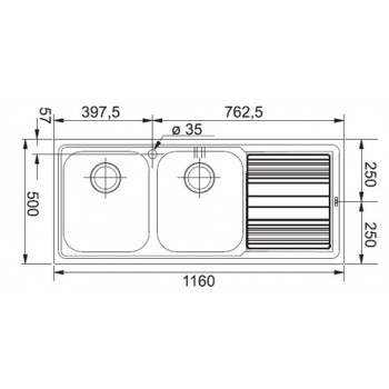 Franke Logica LLX 621 Λείος Inox