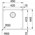 Franke Smartline Bell BCX 110-42 Λείος Inox Υποκαθήμενος Ανοξείδωτος Νεροχύτης 50 cm