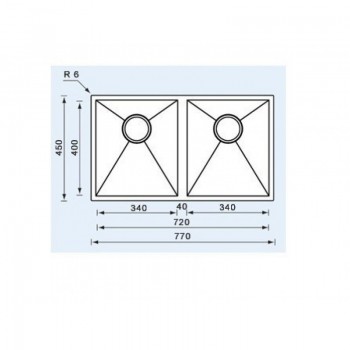 Sanitec Stainless Steel Sinks 11909 Επικαθήμενος Ανοξείδωτος Νεροχύτης 80cm