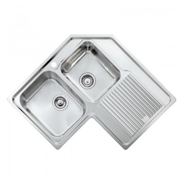 Sanitec Stainless Steel Sinks 11248 Ανοξείδωτος Νεροχύτης 90cm με ποδιά αριστερά