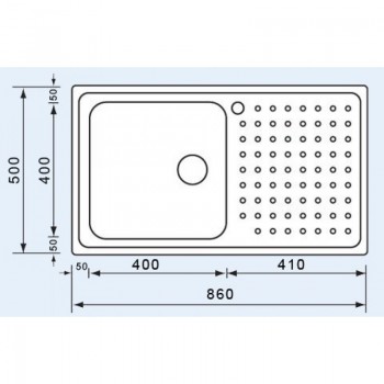 Sanitec Stainless Steel Sinks 11113 Ανοξείδωτος Νεροχύτης 45cm με ποδιά αριστερά