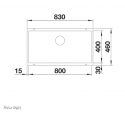 Blanco Subline 800-U Anthracite SILGRANIT® PuraDur® Γρανιτένιος Νεροχύτης 90cm