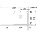 Franke Mythos MTG 611 Onyx Γρανιτένιος Νεροχύτης Ποδιά Δεξιά 60 cm