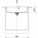 Franke Centro CNG 610/210-73 Stone Grey Γρανιτένιος Νεροχύτης 80cm