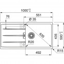 Franke Centro CNG 611/211-100 Αντιστρεφόμενος Stone Grey Γρανιτένιος Νεροχύτης 60cm