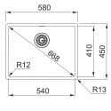 Franke Square BXX 210-54 Inox Λείος Υποκαθήμενος Νεροχύτης 54 cm