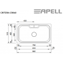 Apell Criteria CR860 Ανοξείδωτος Λείος Ένθετος Νεροχύτης Με 1 Γούρνα 86x51 cm