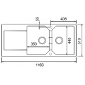 Schock Cristalite Manhattan Concrete Beton Ένθετος Νεροχύτης 116x51cm